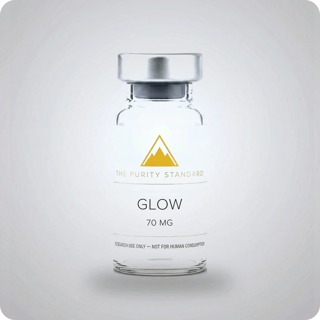 GLOW — The Purity Standard branded peptide vial