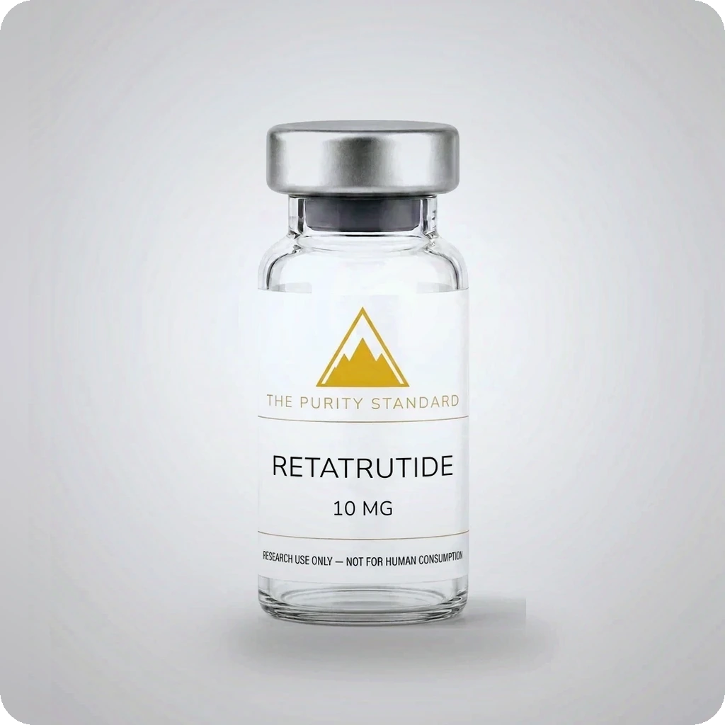 R3tatrutide — The Purity Standard branded peptide vial