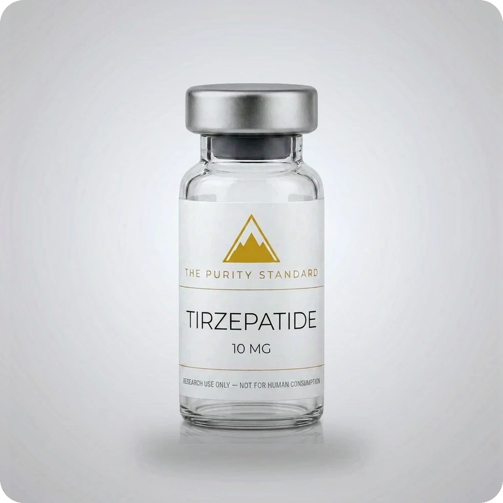 Tirzepatide — The Purity Standard branded peptide vial
